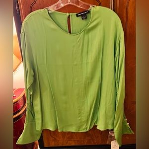 NWT kiwi green LS blouse from Something Navy, size M